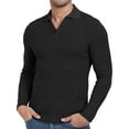 thumbnail image 6 of HAOMEIL Men's Polo Shirts Muscle V Neck T-Shirts Long Sleeve Slim Fit Polo Shirts for Men, 6 of 7
