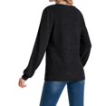 thumbnail image 4 of Womens Oversized Tshirt Women's Fashion Casual Round Neck With Button Long Sleeve Solid Color Shu Top, 4 of 6