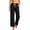 #01 Black 【Mix & Match: Stock Up on Your Favorite Colors】, variant on Women's Soft Fabric Wide Leg Pants, Elastic Waist Drawstring Casual Trousers with Pockets, Body Shaping Pull On Summer Pants, for Beach Daily Vacation, Polyester Casual | TruHer,Black M