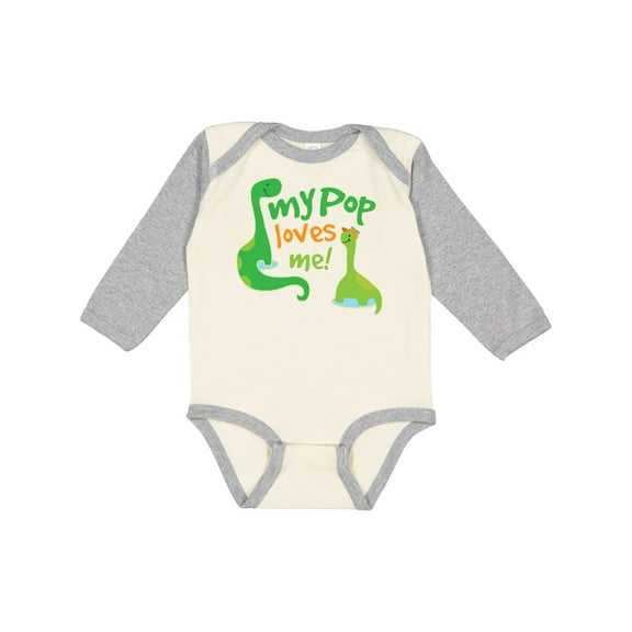Inktastic My Pop Loves Me Dinosaur Boys Long Sleeve Baby Bodysuit