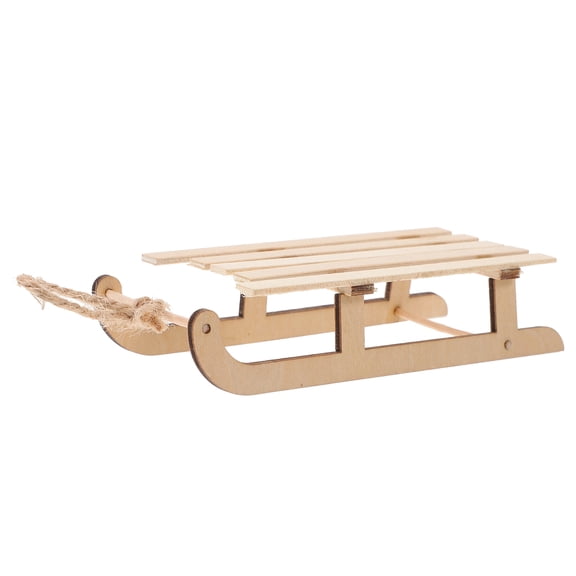 CIMAXIC Christmas Wooden Sled Decor in Beige for Office Party and Home Festive Decoration