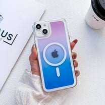 Mantto Magnetic Case for Apple iPhone 14 6.1 Inch,Compatible with MagSafe Charging,Shockproof Stylish Two-color Gradient Clear Anti-Scratch Lightweight Ultra Thin Phone Case Cover,Blue   Purple