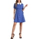 thumbnail image 1 of INSPIRE CHIC Vestido de mujer con cuello Peter Pan de contraste y botones, con cordones, talla XL, azul oscuro, 1 of 5