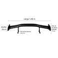 thumbnail image 3 of Spoiler aleron universal Trasero estilo fibra de carbono Aluminio negro, 3 of 5