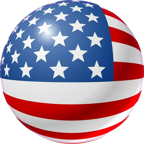 5in x 5in Round American Flag Vinyl Sticker