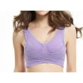 thumbnail image 3 of Solid Color Cross Side Buckle Without Rims Gathered Sports Underwear Sleep Bra, 3 of 6