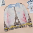 thumbnail image 6 of Eiffel Tower Womens Casual Crewneck Sweatshirt Long Sleeve Tops Cute Pullover Loose Fit, 6 of 7