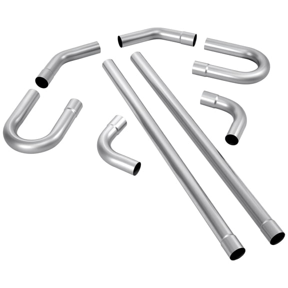 VEVOR Exhaust Pipe, 8 Pcs 2.25 Inch Mild Steel DIY Custom Exhaust Tubing Straight & U-Bend Kit with 90 & 135 Degree Pipes, Galvanized Surface Finish, Universal Fit for Truck, Sedan, Sports Car, SUV