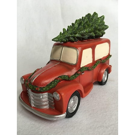 Christmas Decorated Truck Carrying Tree