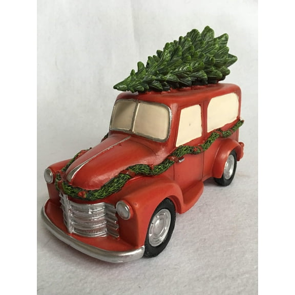 Christmas Decorated Truck Carrying Tree