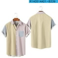 thumbnail image 4 of Yuwull Men's Short Sleeve Button Down Vintage Bowling Shirts with Pocket Hawaiian Casual Printed Beach Shirt Summer Regular Fit Top On Clearance, 4 of 7