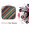 thumbnail image 6 of FORMRS Travel Makeup Bag Large Capacity Train Case Cosmetic Organizer with Adjustable Dividers, Retro Stripes, 6 of 8