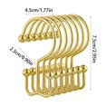 thumbnail image 3 of FEOLGEHLY Shower Curtain Hooks, 12 Pcs Shower Curtain Rings, Stainless Steel Black Shower Curtain Hooks, Curtain Rings Rust Proof, Smooth Sliding Anti-Drop Double Shower Rings for Curtain (Gold), 3 of 6