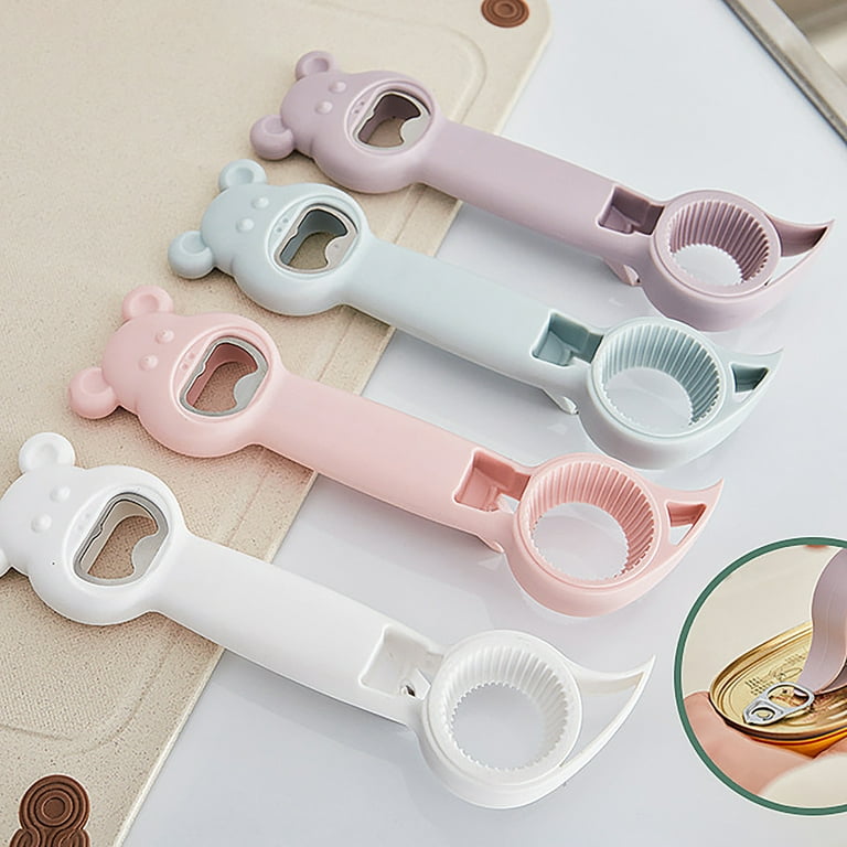 Jar Opener 4 in 1 Multi Function Can Opener Bottle, Multi Kitchen Tool for Jelly Jars, Wine, Beer and Other, Bottle Opener to Protect The Nail Use for
