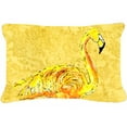 thumbnail image 1 of 12 x 16 In. Flamingo on Yellow Indoor & Outdoor Fabric Decorative Pillow, 1 of 1