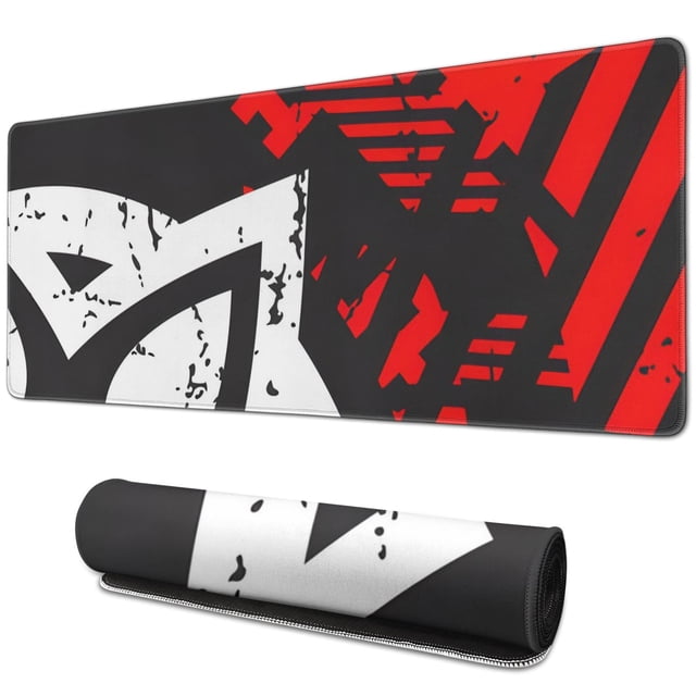 Black Red Large Mouse Pad (31.5x11.8 inch) - Non-Slip Base, Stitched Edge for High Performance Gaming and Office Work
