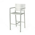 thumbnail image 6 of Tammy Coral Outdoor Rust Proof Aluminum 29.50 Inch Barstools, Set of 2, Silver, 6 of 8