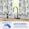 thumbnail image 3 of DriftAway Kitchen Curtain Floral Tier Linen Short Pinstripe Cafe 36 Inch Length for Living Room Bathroom Freda Farmhouse Rustic Curtains Rod Pocket 2 Panels Navy, 3 of 8