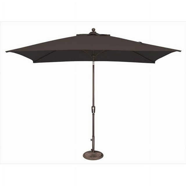 SimplyShade Parasol de Marché Rectangulaire à Inclinaison par Bouton-Poussoir 6 x 10 Pi Noir