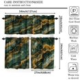 thumbnail image 5 of Green Jade Gold Marble Valances Set for Kitchen, Emerald Green Jade Gold Texture Marble Modern Home Decor Rod Pocket Window Drapes for Living Room Dining Room Office 52x18 Inch + 27x24 Inch X 2, 5 of 5