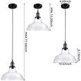thumbnail image 7 of LEONLITE Clear Glass Industrial Pendant Light for Dining Room, UL Listed, E26 Base, Edison Vintage Style Hanging Lampshade, Pack of 3, 7 of 7