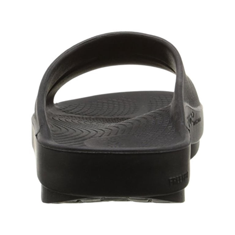 OOFOS Mens Textured Sport Slide Sandals, Ooahh Model, Black, Size