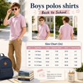 thumbnail image 6 of Aideaone Boys Polo Shirt Solid Color V-Neck Casual Short Sleeve Shirts for Boys Size 7-14T, 6 of 6