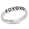 thumbnail image 1 of XO Love Kisses Stackable Promise Ring Sterling Silver Friendship Band 925 Jewelry Female Size 10, 1 of 4