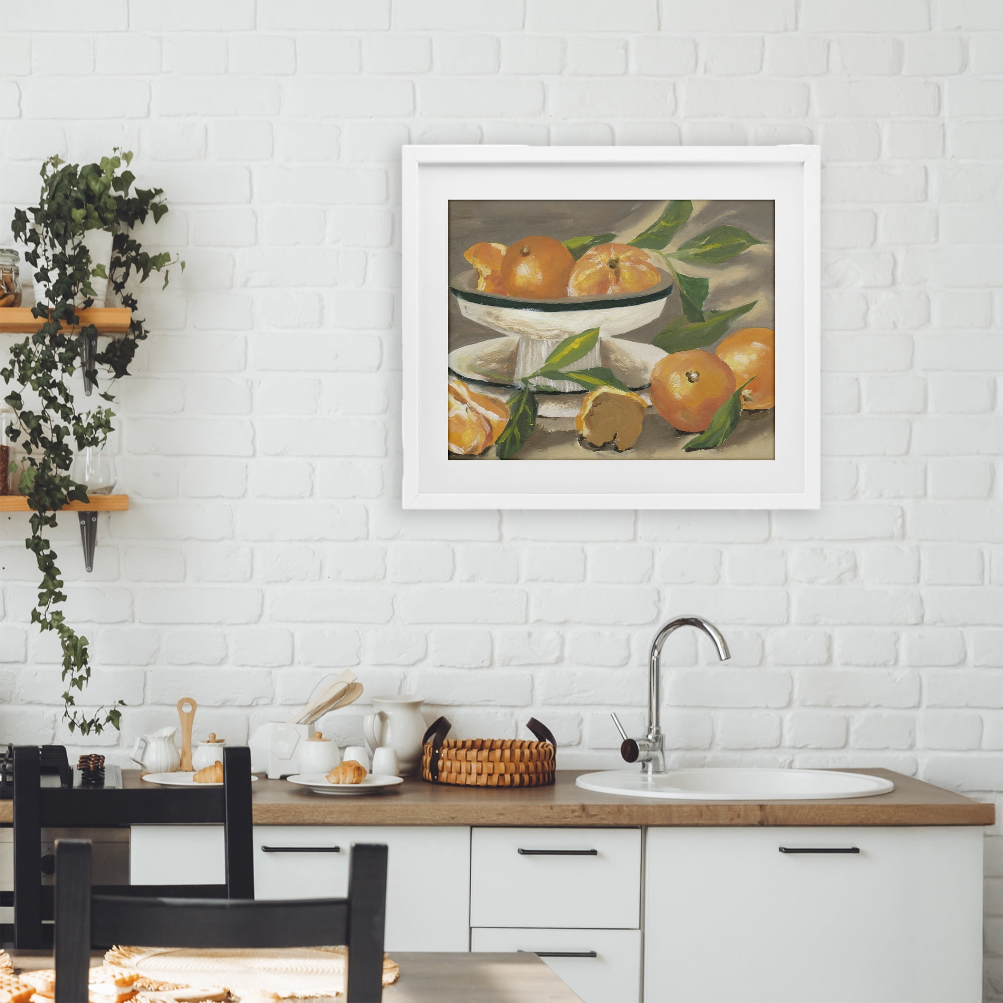 Stupell Industries Oranges in Stillness White Framed Print Under Glass, design by Melissa Wang