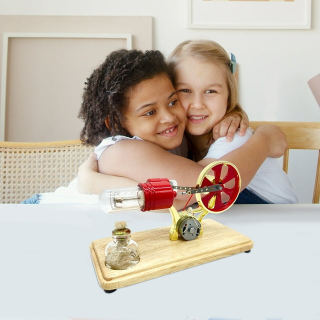 Motor Model,Kids Model Model With Air Motor Model Kit Air Motor With Led Science Wooden Diy Education Motor Model Model Toy Office