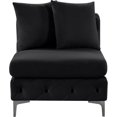 thumbnail image 4 of Meridian Furniture Tremblay Black Velvet Armless Chair, 4 of 14