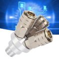 thumbnail image 4 of Conector De Acero Al Carbono, Conector De 3 Vías De Tuerca Macho, Accesorio Neumático De Acero Al Carbono G1/2 Estable Y Firme Para Conectar Amoladoras De Tuberías Neumáticas ANGGREK EE1012, 4 of 8