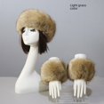 thumbnail image 3 of Conjunto de dos piezas de gorro y puños para otoño e invierno, cálido gorro de piel sintética con puños Mao de imitación de zorro, gorro de comercio exterior, 3 of 5