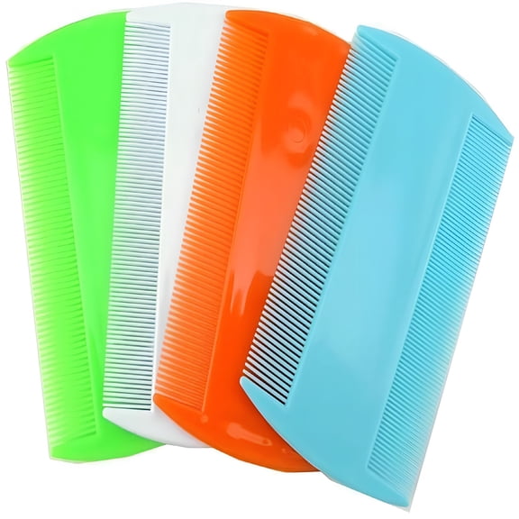 ACDANC Plastic Pet Comb Flea Lice Combs Dog Cat Double Sided Fine Tooth Flea Hair Combs Pet Hair Grooming Combs 4 Colors