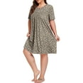 thumbnail image 4 of Cueply Women's Plus Size Nightgown Short Sleeve Sleepshirt Crewneck Nightshirt Nightdress 1X-4X, 4 of 7