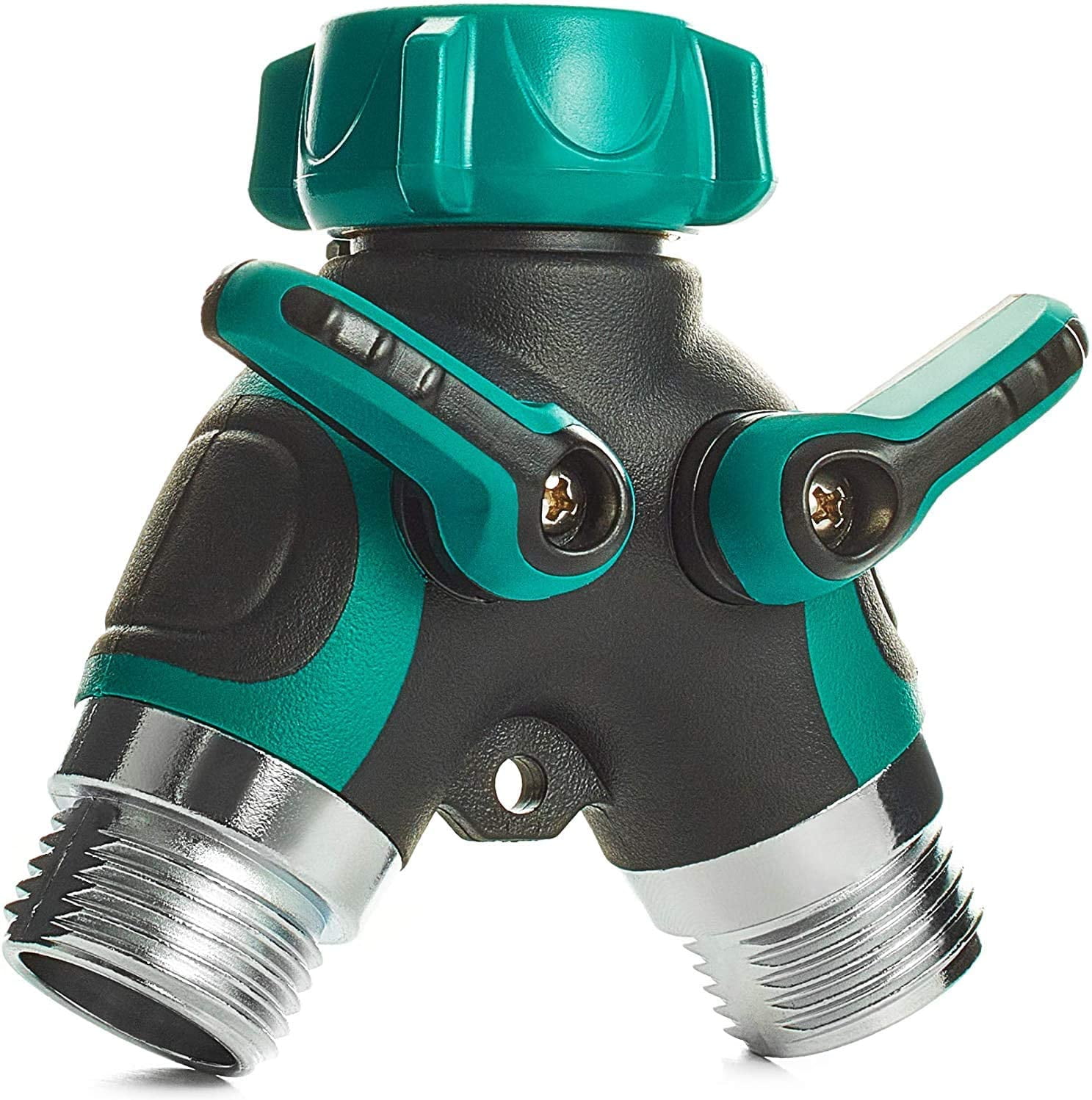 Garden Y Hose Connector Metal Body, Water Faucet Splitter with