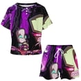 thumbnail image 2 of Invader Zim Gir Cartoon Summer Home Suit For Womens Short-Sleeved Pajama Set 2pcs Loungewear Soft Sleepwear T-Shirts Tee Shirt Top And Short Sleeping Pants, 2 of 8