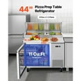 thumbnail image 2 of KFFKFF Réfrigérateur Commercial, Table Réfrigérée de Préparation de Pizza de 44 Pouces L, Table de Travail de Préparation des Aliments de Comptoir Ultra Grand de 20 Pouces, Réfrigérateur de Préparation de Salade à Porte Simple de 11 Pi3, 2 of 9