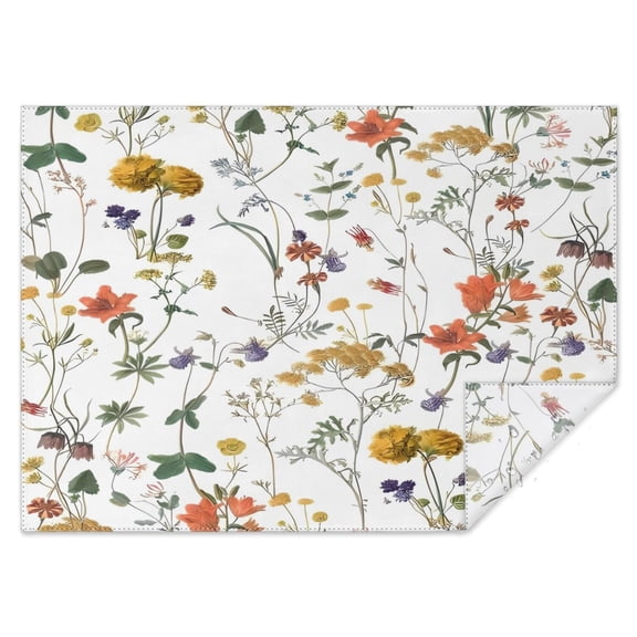 Pioneer Flower Floral Print Pattern Rectangle Tablecloth 60x84in,Waterproof Polyester Rectangle Table Cloth, Wipeable Spillproof Polyester Tablecloth for Dining, Camping, Indoor and Outdoor