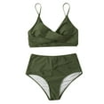 thumbnail image 2 of Aayomet Two Piece Swimsuit For Women High Set Bathing Women Bikini Swimsuit Up Print Leopard Swimwear Waist Push Swimwears,Green L, 2 of 4