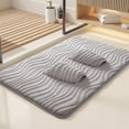 thumbnail image 4 of Alfombra de baño con patrón de olas 23.6x15.7 pulgadas, alfombra de puerta de microfibra absorbente y antideslizante para ducha y uso doméstico, 4 of 6
