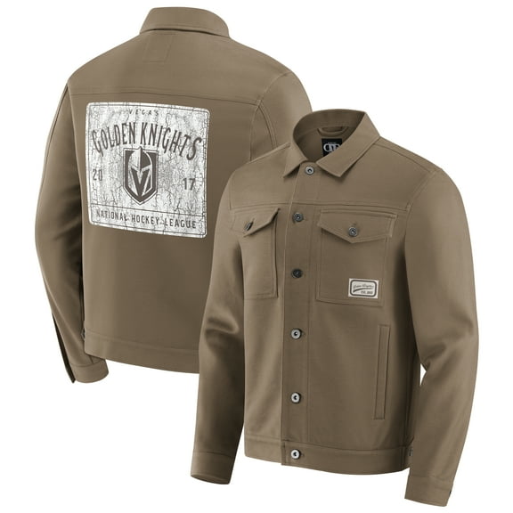 Men's Darius Rucker Collection by Fanatics Tan Vegas Golden Knights Trucker Full-Button Jacket