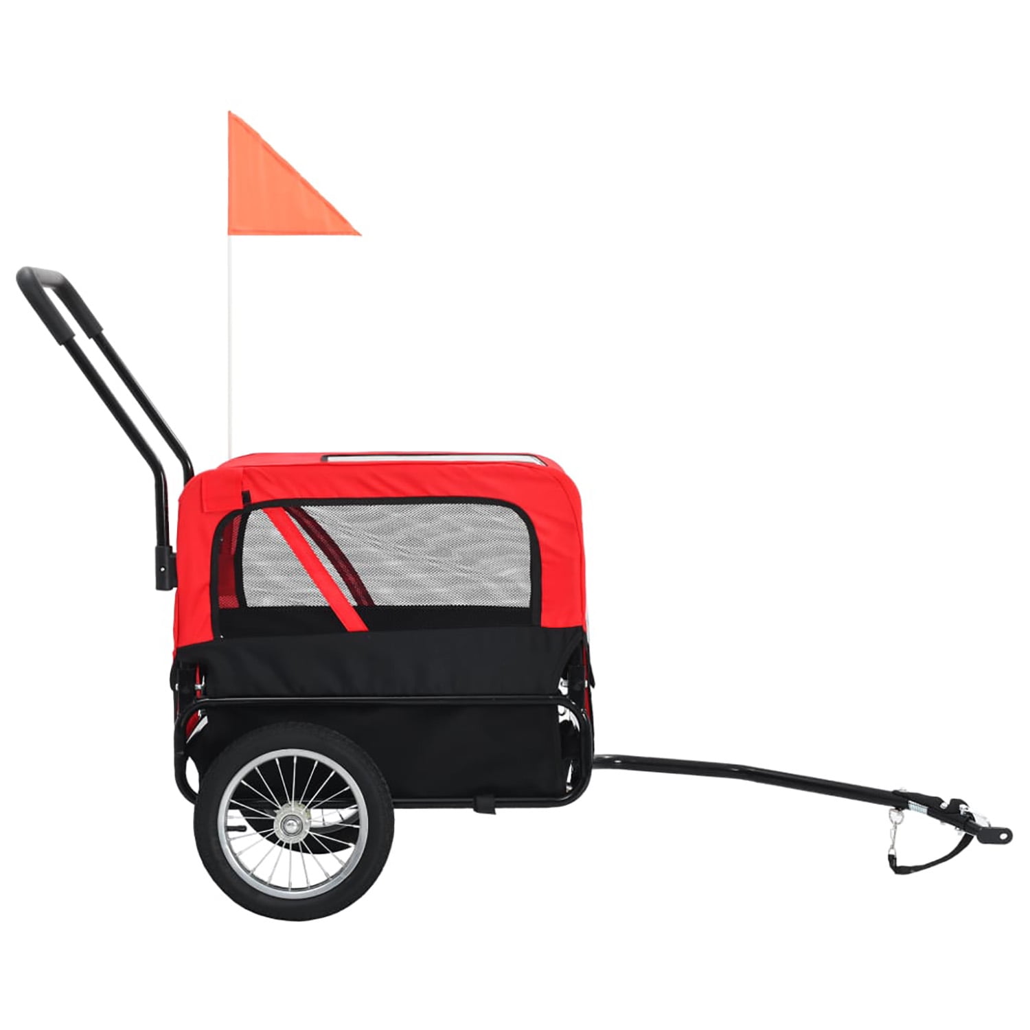 Pefilos 2-in-1 Dog Bike Trailer, Pet Stroller Bicycle Carrier w/Hitch, Suspension, Large Jogger with Visibility Flag and Reflectors, 55lb Weight Capacity, Red Pefilos 2-in-1 Dog Bike Trailer, Pet Stroller Bicycle Carrier w/Hitch, Suspension, Large Jogger with Visibility Flag and Reflectors, 55lb Weight Capacity, Red
