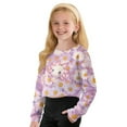 thumbnail image 5 of Xoenoiee Axolotl Daisy Flower Print Girls Sweatshirt Cropped Pullover Lightweight Casual Long Sleeve Fall Clothes Outfits, 9-10 Years, 5 of 7