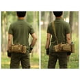 thumbnail image 5 of Riñonera táctica de asalto militar, cinturón de cadera, eslinga, bolsa de equipo lumbar del ejército, bolsas de alcance para manillar de cámara EDC (parche incluido), marrón, 5 of 5