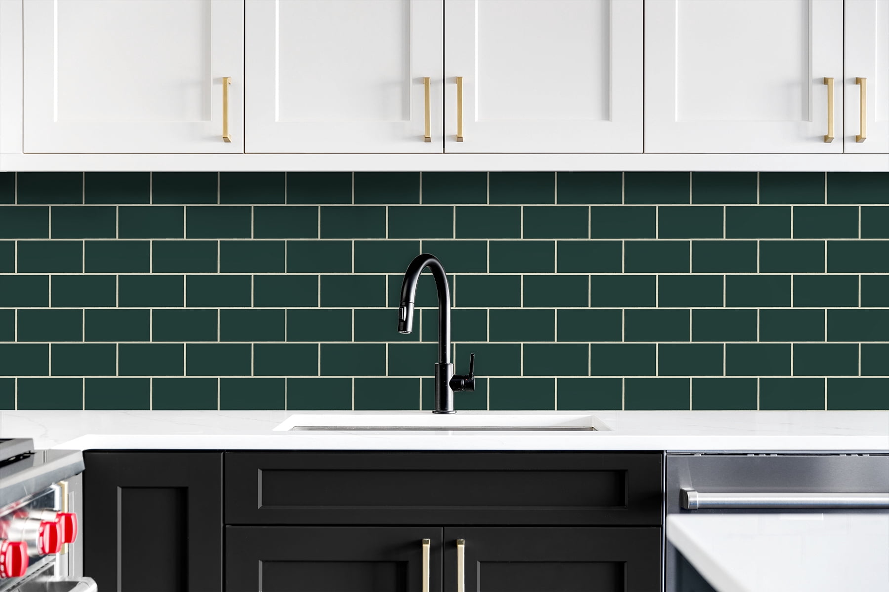 NextWall Retro Subway Tile Peel and Stick Wallpaper