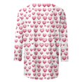thumbnail image 5 of Valentine's Day Tops for Women 2025 Cute Heart Tshirts Fashion 3/4 Sleeve Shirts Crewneck Tunic Tee, 5 of 5
