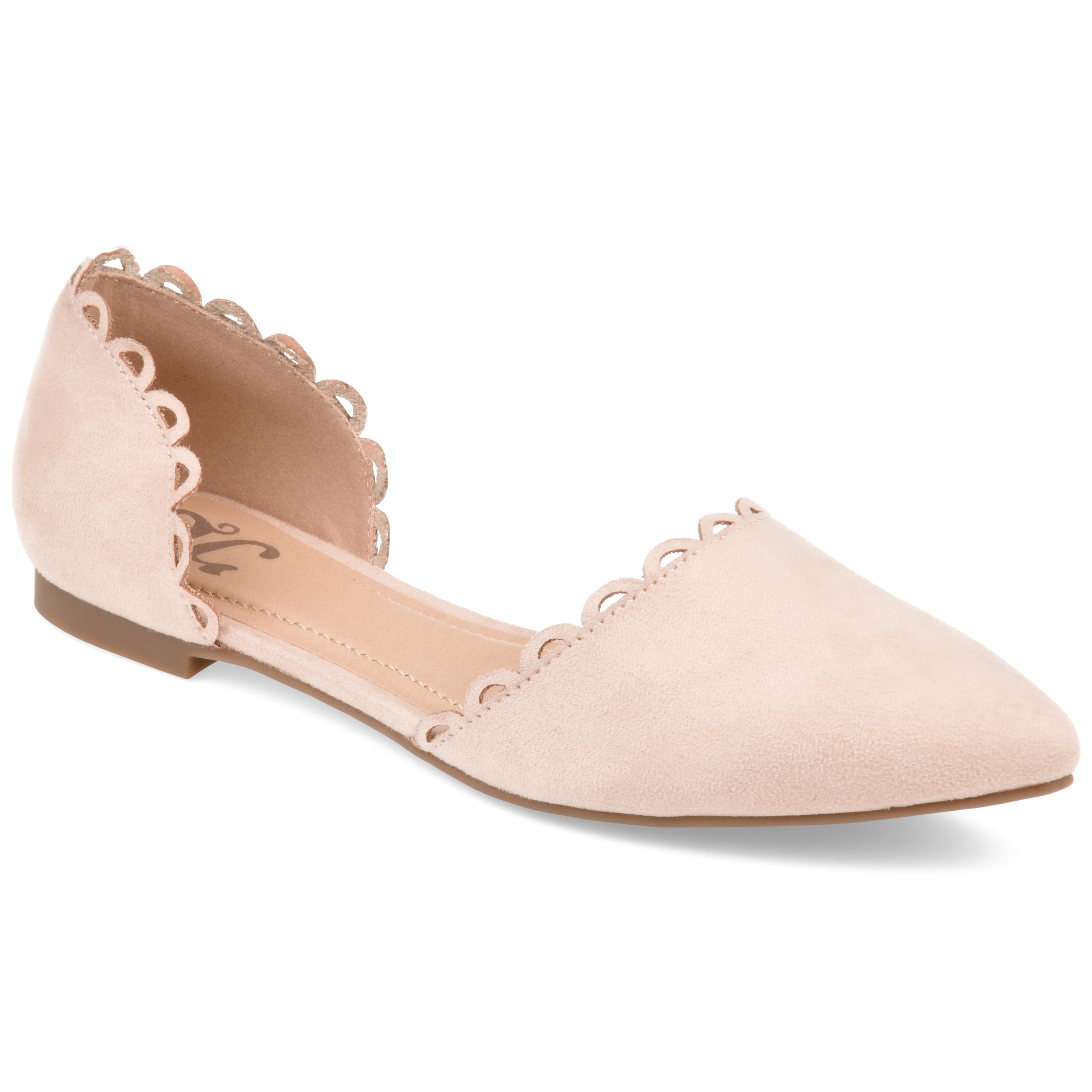 Womens Scalloped Ankle Strap Flat Brinley Co 