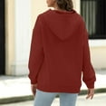 thumbnail image 5 of Womens Baggy Hoodies Plain Pullover Textured Casual Long Sleeve Hooded Sweatshirt Fall Winter Tops with Pocket (2XL, Brown), 5 of 7
