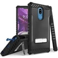 thumbnail image 1 of Black Tri-Shield Rugged Case Cover [with Metal Kickstand + Wrist Strap Lanyard] for LG Stylo 5, Stylus-5, 1 of 9
